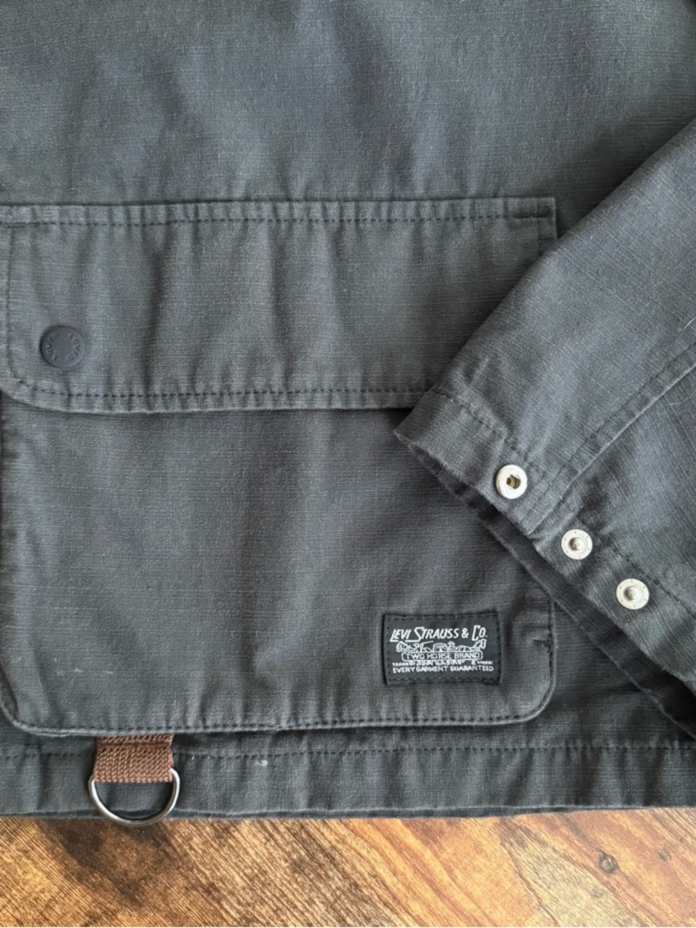 Levis Black Utility Fishing Jacket  ~ Size Medium - Picture 7 of 9